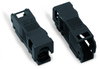 Strain relief housing 2-pole with locking clip black