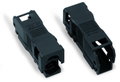 Strain relief housing 2-pole with locking clip black