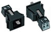 Snap-in socket 2-pole Cod. A black