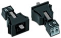 Snap-in socket 2-pole Cod. A black