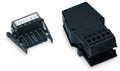 Socket with strain relief housing 5-pole black