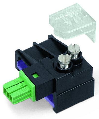 Tap-off module for flat cable 5 x 2.5 mm² + 2 x 1.5 mm² green