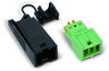 Plug with strain relief housing 2-pole green