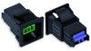 Snap-in socket without locking lever 2-pole green