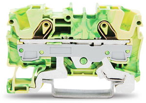 2-conductor ground terminal block;6 mm²;suitable for Ex e II applications;green-yellow