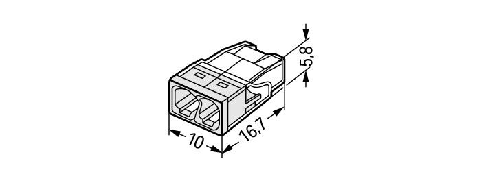 PUSH WIRE® splicing connector for solid conductors max. 2.5 mm² transparent – Image 2 of 2
