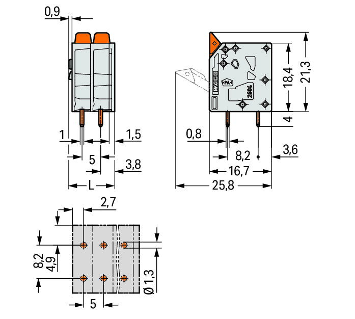 PCB terminal block lever 4 mm² gray – Image 2 of 2