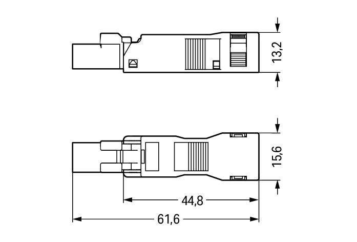Plug with strain relief housing 2-pole black – Image 2 of 3