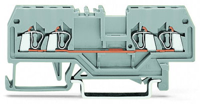 4-conductor through terminal block 1.5 mm² center marking gray
