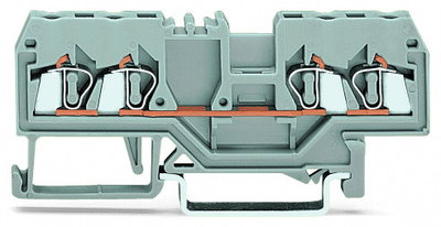 4-conductor through terminal block 2.5 mm² center marking gray