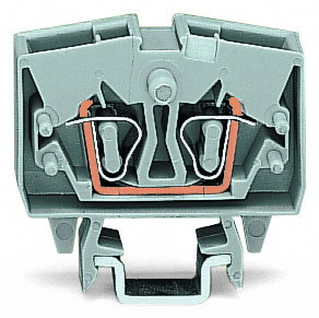 2-conductor miniature through terminal block 2.5 mm² with test option gray