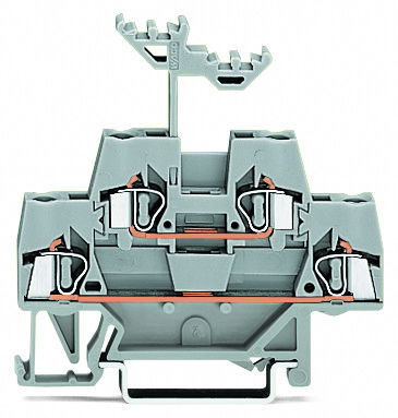 Double-deck terminal block Through/through terminal block for DIN-rail 35 x 15 and 35 x 7.5 gray/gray