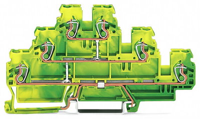 Triple-deck terminal block 6-conductor ground terminal block 2.5 mm² green-yellow