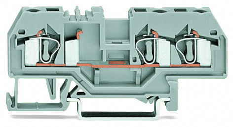 3-conductor through terminal block 4 mm² center marking gray