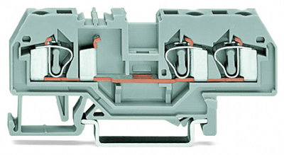 3-conductor through terminal block 4 mm² center marking gray