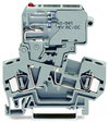 2-conductor fuse terminal block with pivoting fuse holder for 5 x 20 mm miniature metric fuse gray