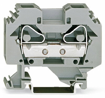 2-conductor through terminal block 16 mm² lateral marker slots gray