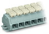 4-conductor terminal strip on both sides with push-buttons with fixing flanges gray