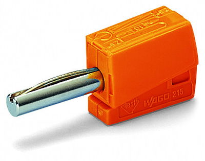 Banana plug for socket 4 mm Ø orange