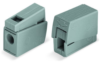 Lighting connector push-button on lighting side Lighting side: for all conductor types gray