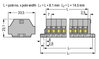 2-conductor terminal strip without push-buttons with fixing flanges gray
