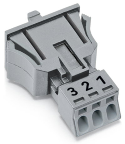 Snap-in plug 3-pole Cod. B gray