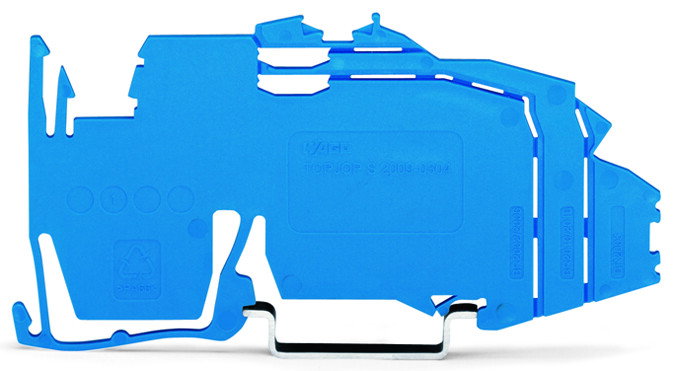 Busbar carrier not suitable for use as end stop for DIN 35 rail blue