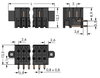 THR male header, 2-row 0.8 x 0.8 mm solder pin angled black
