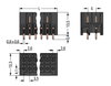 THR male header, 2-row 0.8 x 0.8 mm solder pin straight black