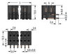 THR male header, 2-row 0.8 x 0.8 mm solder pin angled black