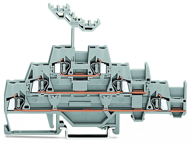 Triple-deck terminal block Through/through/through terminal block with additional jumper position on lower level gray/gray/gray
