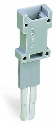 Test plug module modular suitable for all WAGO 280 and 780 Series rail-mounted terminal blocks with jumper slots in the current bar gray