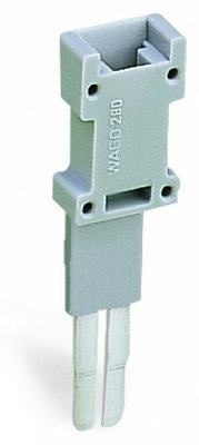 Test plug module modular suitable for all WAGO 280 and 780 Series rail-mounted terminal blocks with jumper slots in the current bar gray
