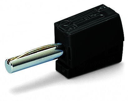 Banana plug for socket 4 mm Ø black