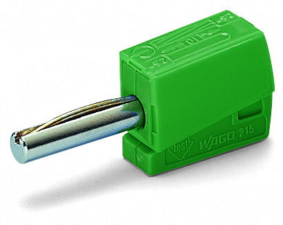 Banana plug for socket 4 mm Ø green