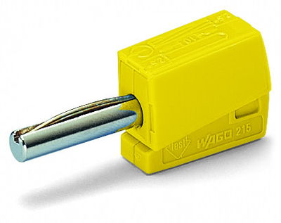 Banana plug for socket 4 mm Ø yellow