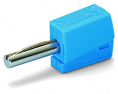 Banana plug for socket 4 mm Ø blue