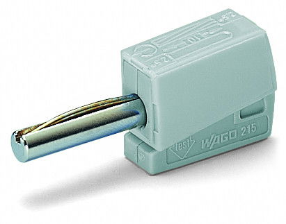 Banana plug for socket 4 mm Ø gray