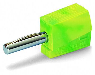 Banana plug for socket 4 mm Ø green-yellow