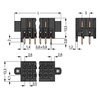 THT male header, 2-row 0.8 x 0.8 mm solder pin straight black