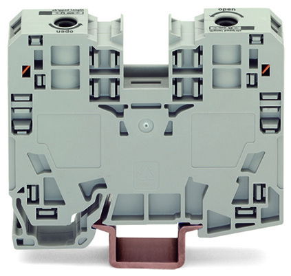 2-conductor through terminal block 35 mm² lateral marker slots gray