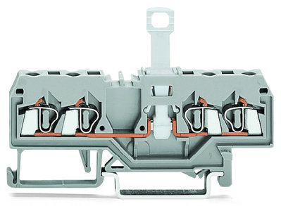 4-conductor disconnect terminal block for DIN-rail 35 x 15 and 35 x 7.5 2.5 mm² gray