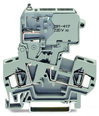 2-conductor fuse terminal block with pivoting fuse holder for 5 x 20 mm miniature metric fuse gray