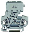 2-conductor fuse terminal block with pivoting fuse holder for 5 x 20 mm miniature metric fuse gray