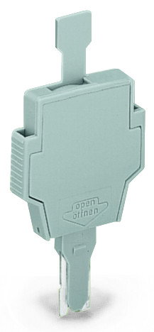 Fuse plug with pull-tab for miniature metric fuses 5 x 20 mm and 5 x 25 mm gray