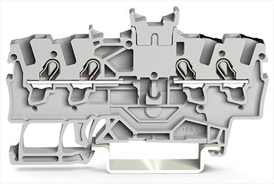 Double potential terminal block 1.5 mm² with double, center marker slot gray