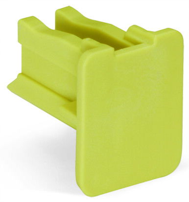 Finger guard touchproof cover protects unused conductor entries for 35 mm² high-current tbs yellow