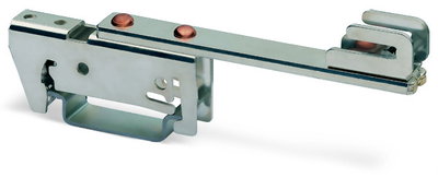 Busbar carrier for busbars Cu 10 mm x 3 mm single side, straight silver-colored