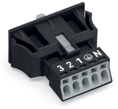 Snap-in plug 5-pole Cod. A black