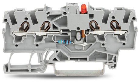 Component terminal block 4-conductor LED (red) gray